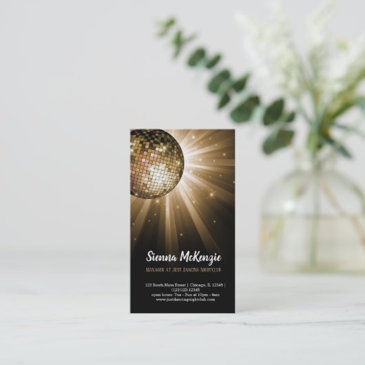 Carte De Visite Boule d'or Disco (Debout devant)