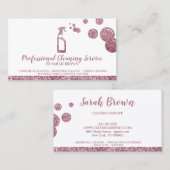 Carte De Visite Boule pétillante de la servante de nettoyage (Devant / Derrière)