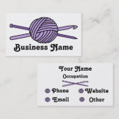 Carte De Visite Boule pourpre de fil (Knit et crochet) (Devant / Derrière)