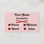 Carte De Visite Boule rouge de fil (Knit et crochet) (Dos)