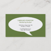 Carte De Visite Boule vocale vert réseau créatif professionnel (Dos)