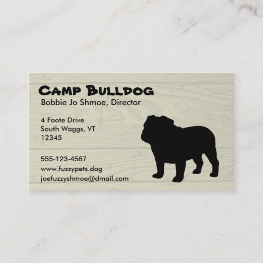 Carte De Visite Bouledogue (Devant)