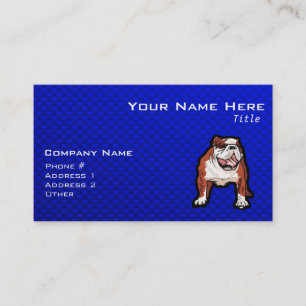 Carte De Visite Bouledogue ; Bleu