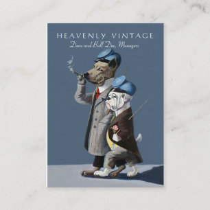 Carte De Visite Bouledogue et great dane - cru drôle