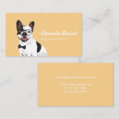 Carte De Visite Bouledogue français blanc et Brown de hippie (Devant / Derrière)