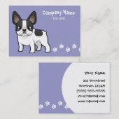 Carte De Visite Bouledogue français de bande dessinée (Devant / Derrière)