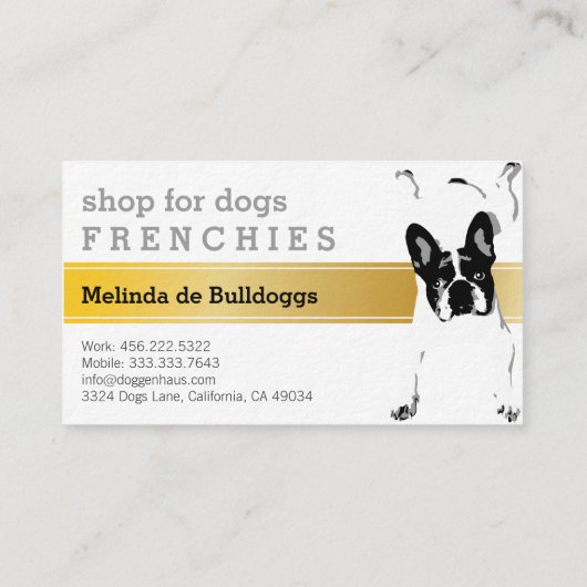Carte De Visite Bouledogue français luxe (Dos)