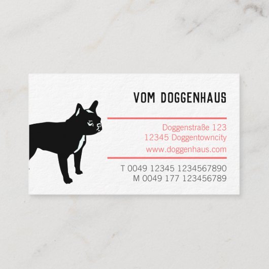 Carte de visite Bouledogues Français (Dos)