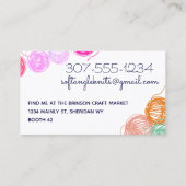 Carte De Visite Boules de fils de couleur personnalisée tricot cro (Dos)