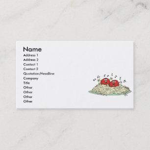 Carte De Visite boulettes de viande chantantes sur des spaghetti