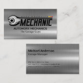 Carte De Visite Boulon à clé | Mécanique de garage | Metallique (Devant / Derrière)