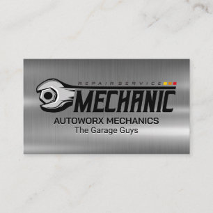 Carte De Visite Boulon à clé Mécanique de garage Metallique