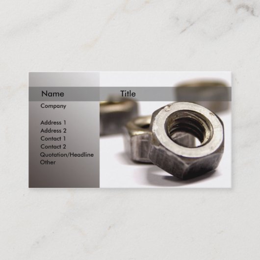 Carte De Visite Boulons et vis (Devant)