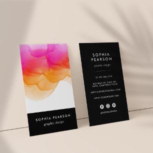 Carte De Visite Boulot d'aquarelle moderne   Médias sociaux vertic