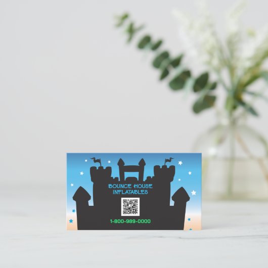 Carte De Visite BOUNCE HORAIRE INFLATABLES PARTI QR Code (Debout devant)