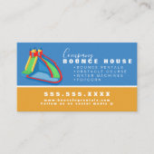 Carte De Visite Bounce House Logo de la fête Location Jaune Bleu (Devant)