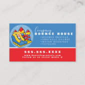 Carte De Visite Bounce House Logo de la fête Location Rouge Bleu (Devant)