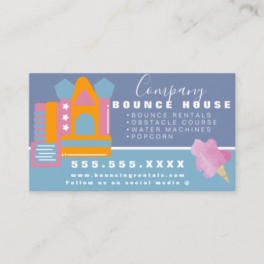 Carte De Visite Bounce House Logo Location de soirées Cotton Candy (Devant)