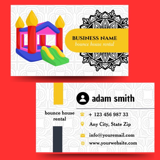 Carte De Visite bounce house rental business cards