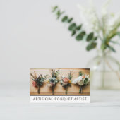 Carte De Visite Bouquet Artificiel Ou Fleur De Soie (Debout devant)