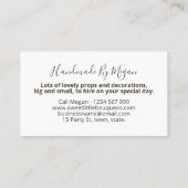 Carte De Visite Bouquet Artificiel Ou Fleur De Soie (Dos)