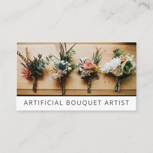 Carte De Visite Bouquet Artificiel Ou Fleur De Soie (Devant)