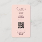 Carte De Visite Bouquet botanique fleuriste moderne rose (Dos)