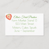 Carte De Visite Bouquet d'aquarelle rose Fruits et Fleurs  (Dos)