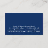 Carte De Visite Bouquet d'aquarelle sur le fleuriste bleu marine (Dos)