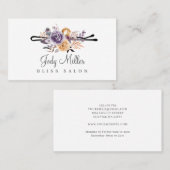 Carte De Visite Bouquet d'automne violet Floral Bobby Pin Coiffeur (Devant / Derrière)