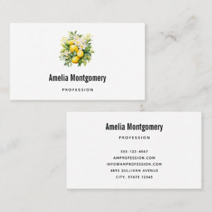 Carte De Visite Bouquet de citron aux fleurs blanches