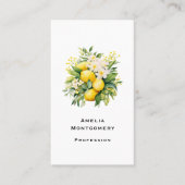 Carte De Visite Bouquet de citrons aux fleurs blanches (Devant)