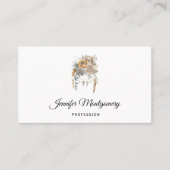 Carte De Visite Bouquet de fleurs Boho et Dreamcatcher (Devant)