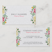 Carte De Visite Bouquet de fleurs colorées (Devant / Derrière)