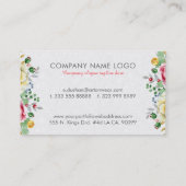 Carte De Visite Bouquet de fleurs colorées (Dos)