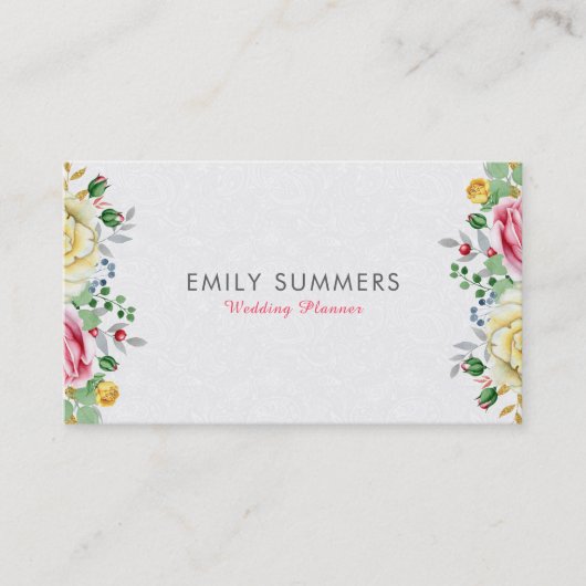 Carte De Visite Bouquet de fleurs colorées (Devant)