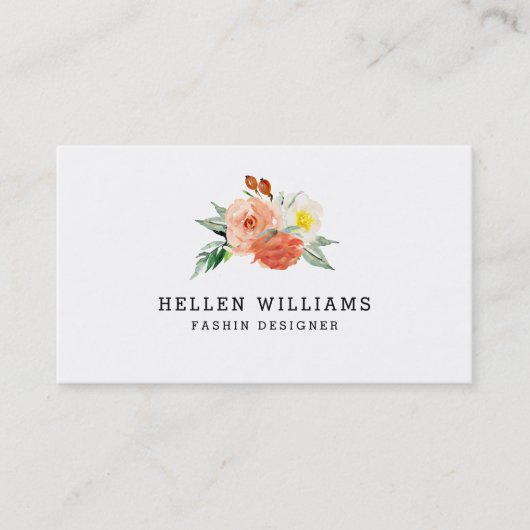 Carte De Visite Bouquet de fleurs de pêche (Devant)