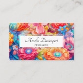 Carte De Visite Bouquet de fleurs d'été Whimsical Boho (Devant)