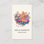 Carte De Visite Bouquet de fleurs d'été Whimsical Boho (Devant)