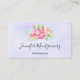 Carte De Visite Bouquet de fleurs élégant à l'aquarelle rose