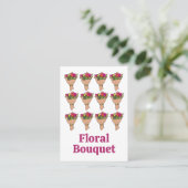 Carte De Visite Bouquet De Fleurs Fleuriste (Debout devant)