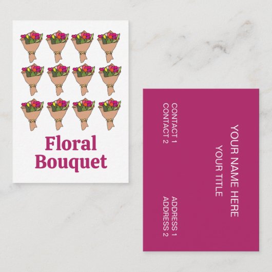 Carte De Visite Bouquet De Fleurs Fleuriste (Devant / Derrière)