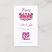 Carte De Visite Bouquet de fleurs roses d'aquarelle Registre Maria (Devant)