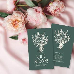 Carte De Visite Bouquet de fleurs sauvages Floral simple minimalis