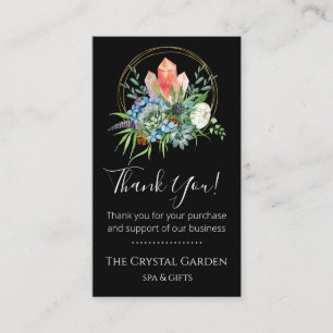 Carte De Visite Bouquet de fleurs succulentes bohèmes Merci