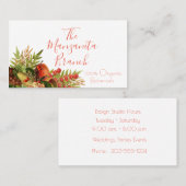 Carte De Visite Bouquet de fruits et de fleurs (Devant / Derrière)