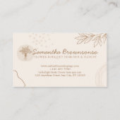 Carte De Visite Bouquet de Mariage de la calligraphie beige (Dos)