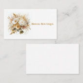 Carte De Visite Bouquet de Mariage de roses d'or et de blanc (Devant / Derrière)