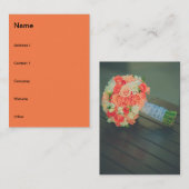 Carte De Visite Bouquet de mariée rose (Devant / Derrière)