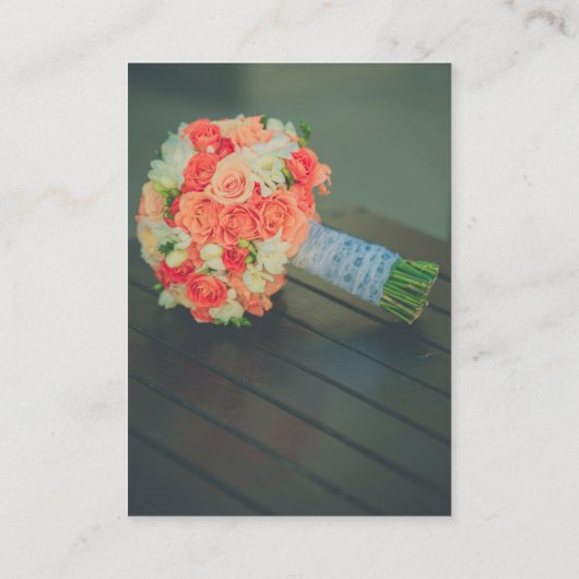 Carte De Visite Bouquet de mariée rose (Dos)